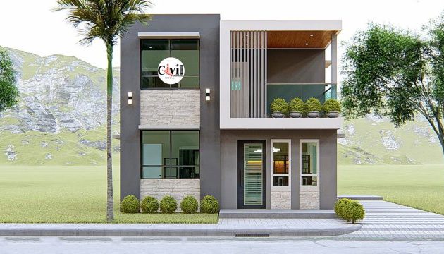 Desain rumah minimalis 2 lantai 4x20