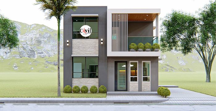 Desain rumah minimalis 2 lantai 4x20