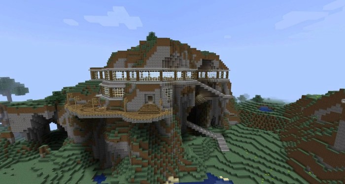 Desain rumah minecraft di tebing