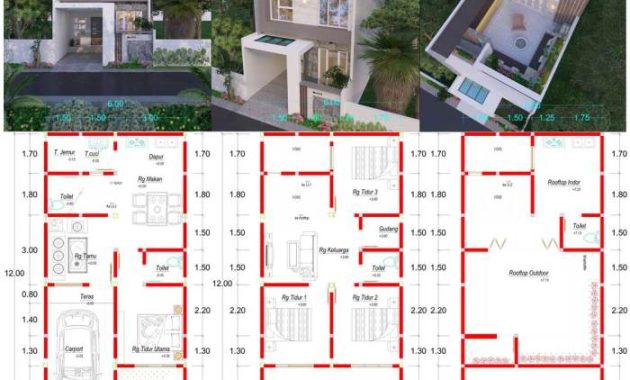 Desain rumah luas tanah 66m2