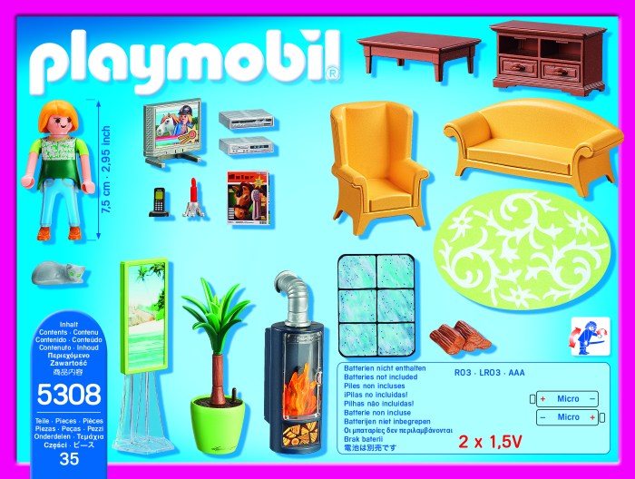 Playmobil wohnzimmer mit kaminofen